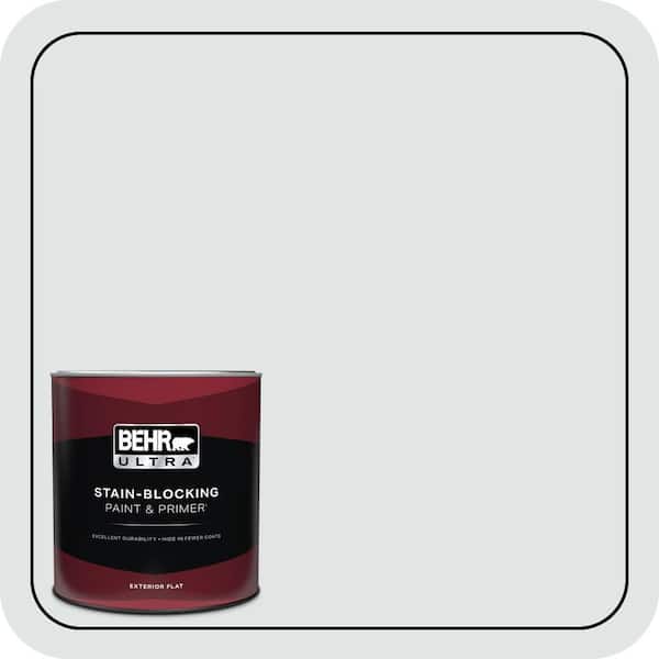 BEHR ULTRA 1 qt. #BL-W02 Ice Sculpture Flat Exterior Paint & Primer