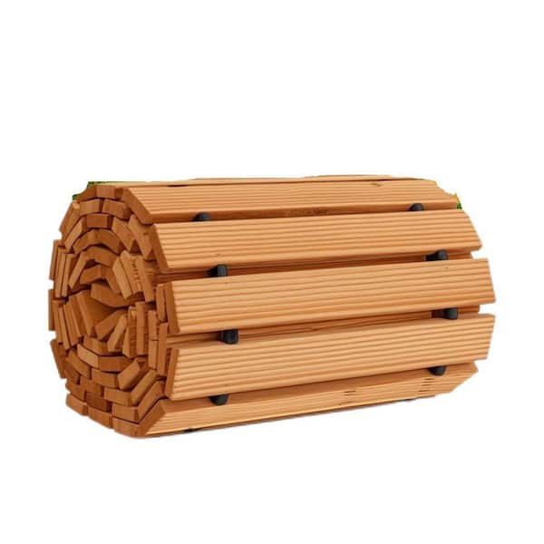 8 in. Wooden Garden Pathway, Outdoor Roll Out Cedar Straight Walkway, Patio Path Decorative Garden Boardwalk Walkways