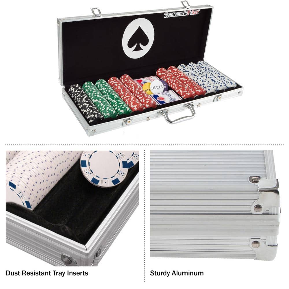 48-Inch Green Felt Foldable Poker Table Top with 500 Chips Set