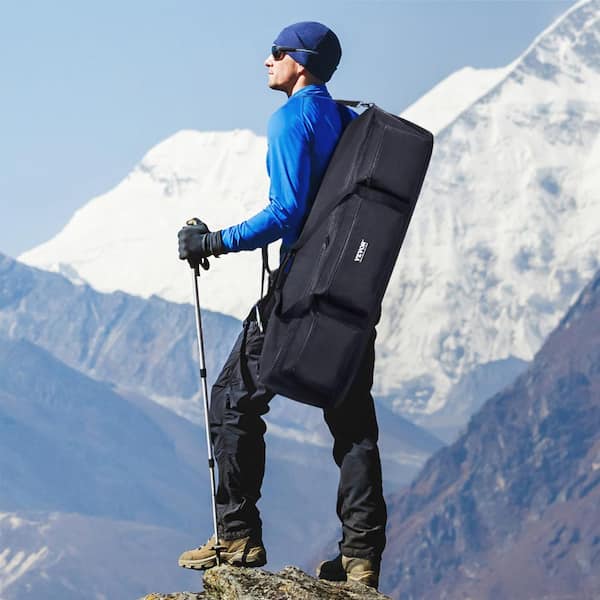 40.7in. Black Telescope Case Telescope Storage Bag with Fixed Buckles Briefcase Shock-Absorbent( L )