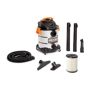 10 Gallon 6.0 Peak HP Stainless Steel Wet/Dry Shop Vacuum with Filter, Locking Hose and Accessories