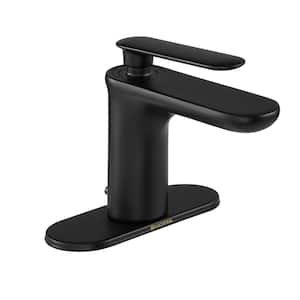 Carmine Single Hole Single-Handle Bathroom Faucet in Matte Black