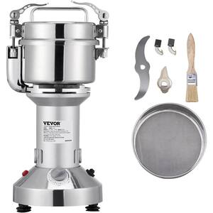 Stainless Steel Electric Grain Mill Grinder Cookware Set High Speed 1900-Watt Commercial Spice Grinders in Silver