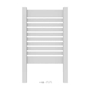 3 ft. x 4 ft. White Vinyl Spaced Picket Flat Top Utility Screen