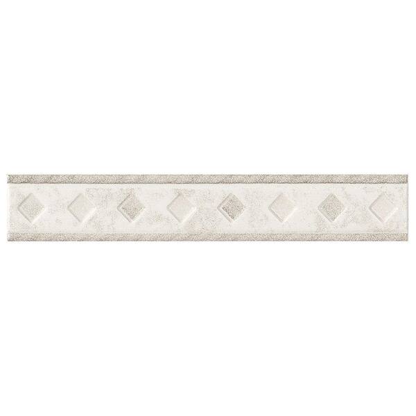 U.S. Ceramic Tile Fresno 10 in. x 1-5/8 in. Blanco Ceramic Listel Wall Tile-DISCONTINUED