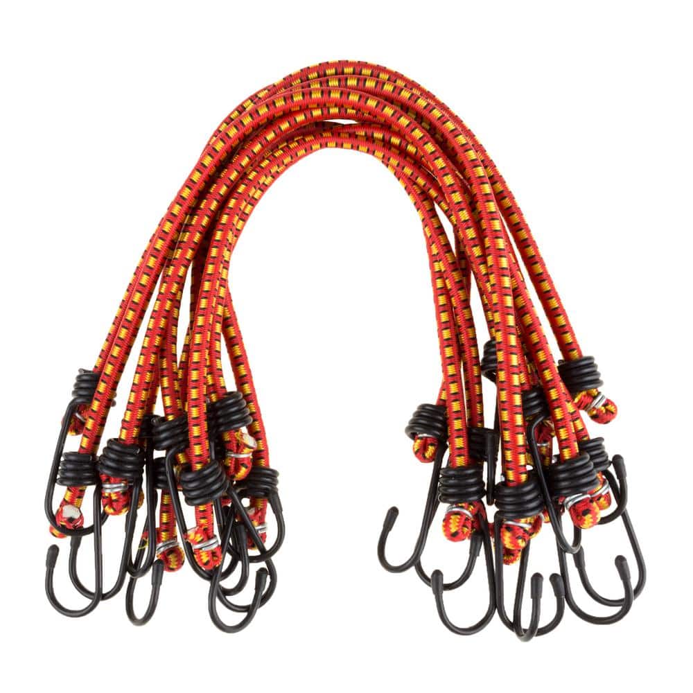 ABN Heavy Duty Bungee Cord Assortment Hooks 10, 18, 20, 24 30 inch Bungee Straps - 20 Pack