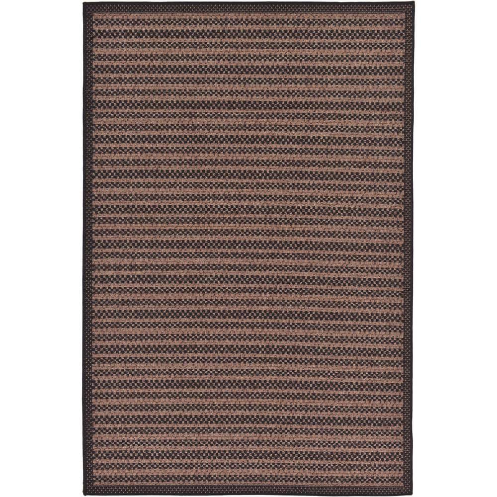 Outdoor Checkered Black 5' 3 x 8' 0 Area Rug price history on PriceWatchPro
