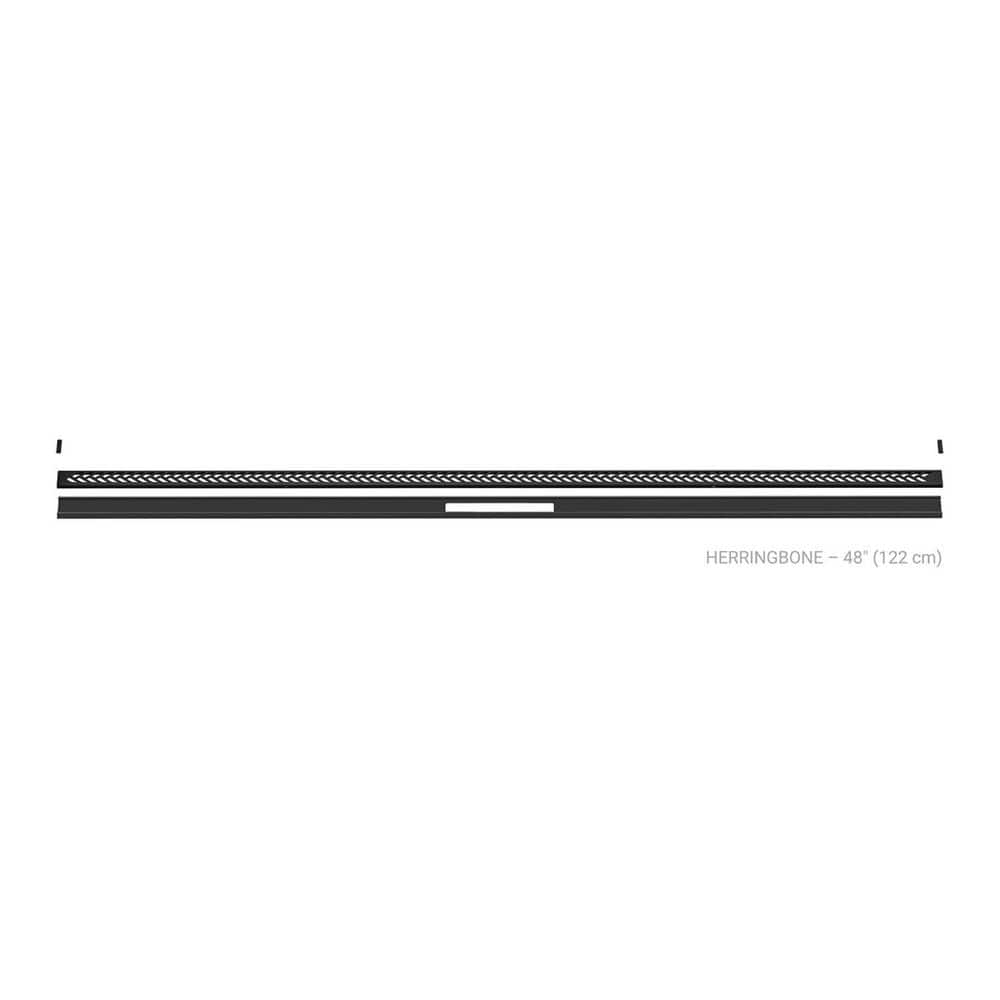 Kerdi-Line-Vario Matte Black 48 in. Herringbone Grate and Channel Floor Installation Kit for Accessory price history on PriceWatchPro