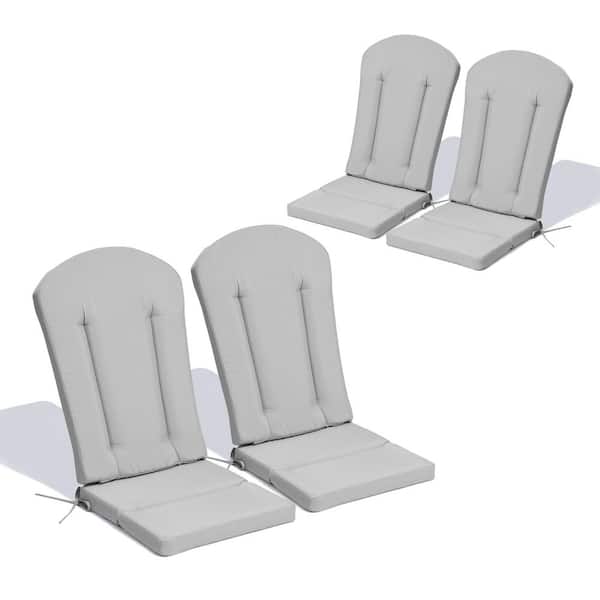 21.65 in. x 49.61 in. 4-Piece Replacement Outdoor Adirondack Chairs Cushion in Light Gray