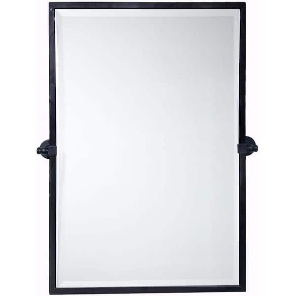 Unbranded Black 28.5 in. W x 36 in. H Modern Rectangle Metal Framed Mirror