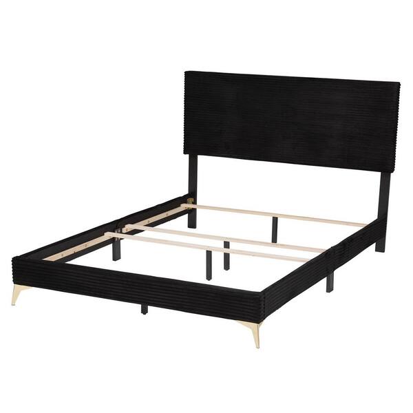 Baxton Studio Abberton Black Queen Panel Bed 220-12851-HD - The Home Depot