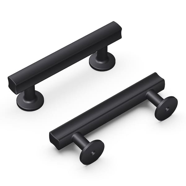 HICKORY HARDWARE 3 in. (76 mm) Center-to-Center Matte Black Cabinet Handles Bar Pull