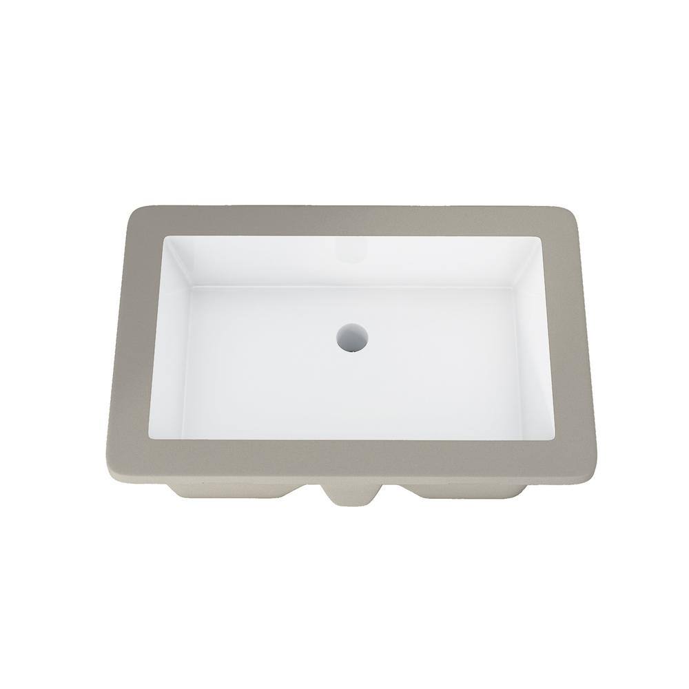 Altair 15.5'' White Ceramic Rectangular Bathroom Sink with Overflow