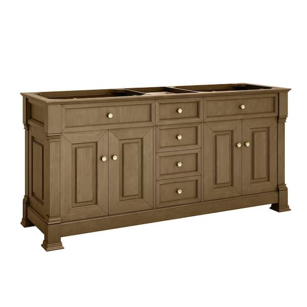 Brookfield 71.8 in. W x 23.4 in. D x 34.8 in. H Double Bath Vanity Cabinet without Top in Honey Oak
