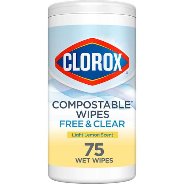 Clorox Compostable Cleaning Wipes, All Purpose Wipes, Simply Lemon