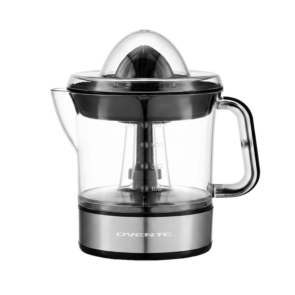 25 W 23 oz. Electric Citrus Juicer Machine w/ 2 Cones, 8 in. Pressure Activated and Easy Pour Spout, Black JE2572B price history on PriceWatchPro