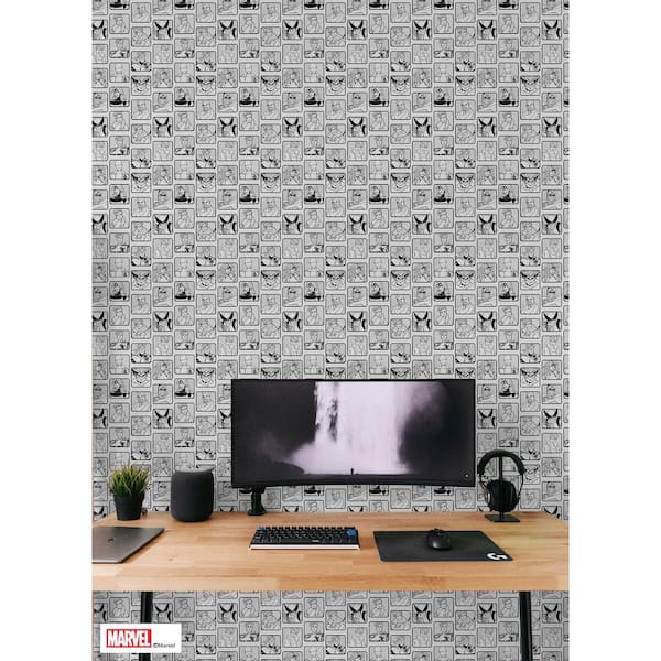Marve's X-MEN '97 Comic Cast Black and White Peel and Stick Wallpaper