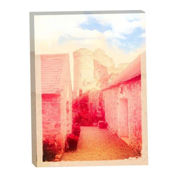 Killiane Castle and Farm in Pinks and Blues by Grotto Studios 1-Piece Unframed Graphic Print Home 24 in. x 18 in.