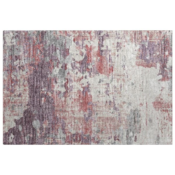 Dream Shag Premium Machine Washable Abstract ADS69 Pink 2 ft. x 3 ft. Accent Rug