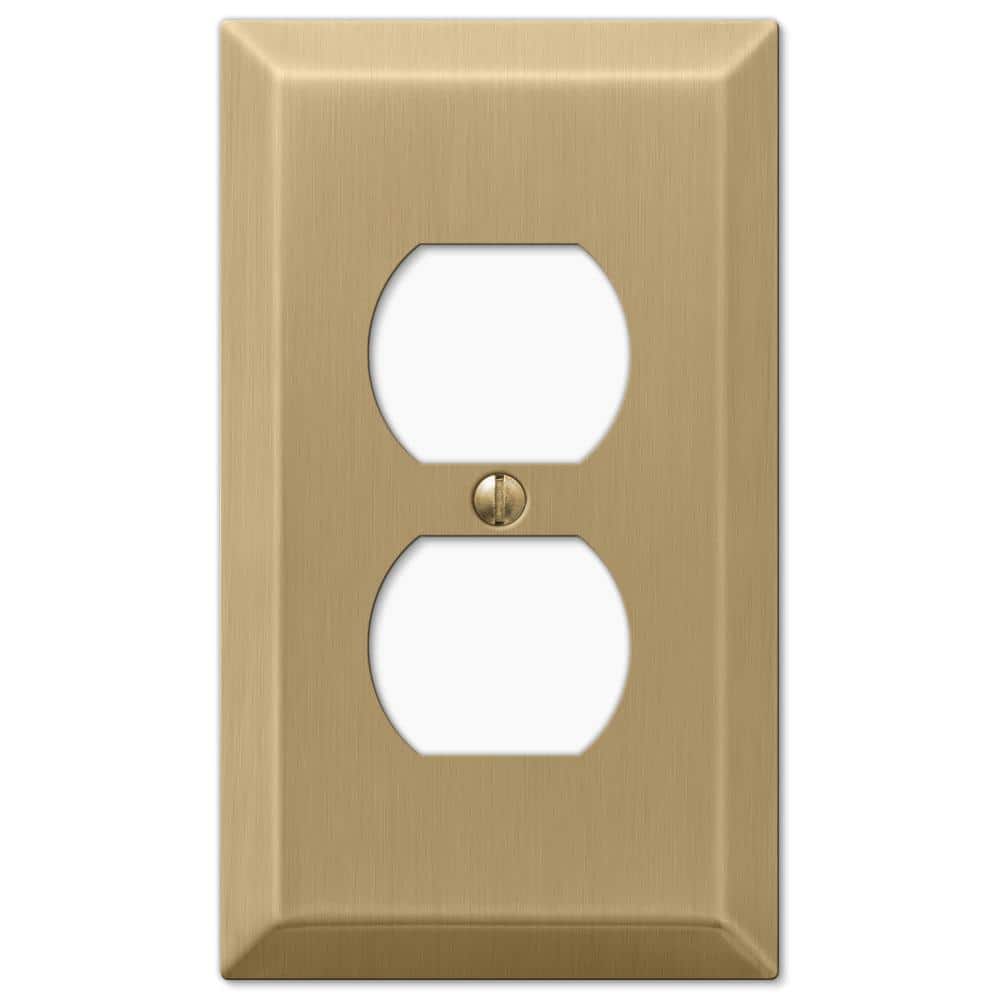 Brushed Bronze Steel Single Duplex Wall Plate