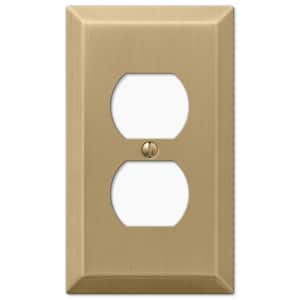 Metallic Brushed Bronze 1-Gang Duplex Outlet Steel Wall Plate (4-Pack)