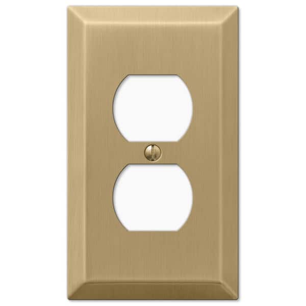 AMERELLE Metallic Brushed Bronze 1-Gang Duplex Outlet Steel Wall Plate (4-Pack)