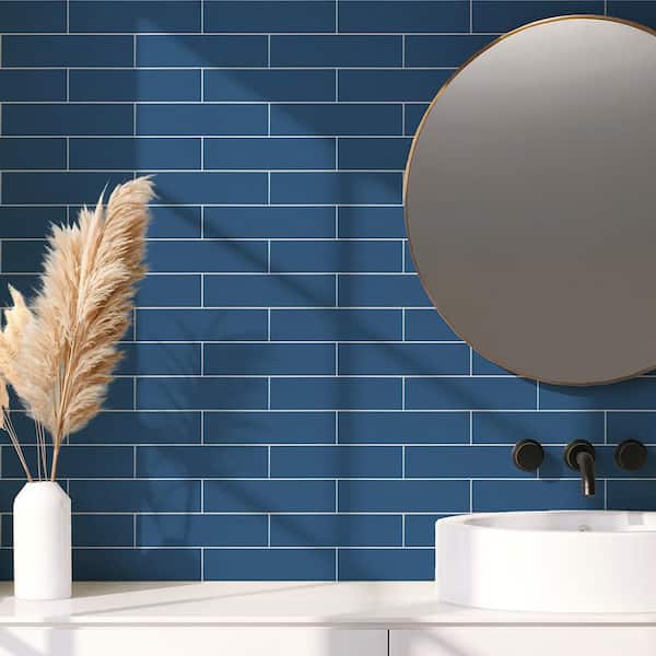 Gloss Blue 2.5 in. x 10 in. Ceramic Wall Tile (13.89 sq. ft./Case)