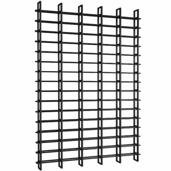 80-Bottle Black Metal Wall Mount Wine Rack for Horizontal Wine Storage Display Holder