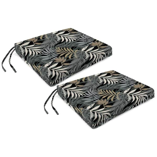 Jordan Manufacturing 19 in. W x 17 in. D x 2 in. T Rectangular Outdoor Seat Cushion in Maryland Driftwood (2-Pack)