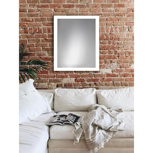 Large Rectangle White Modern Mirror (43.5 in. H x 37.5 in. W)