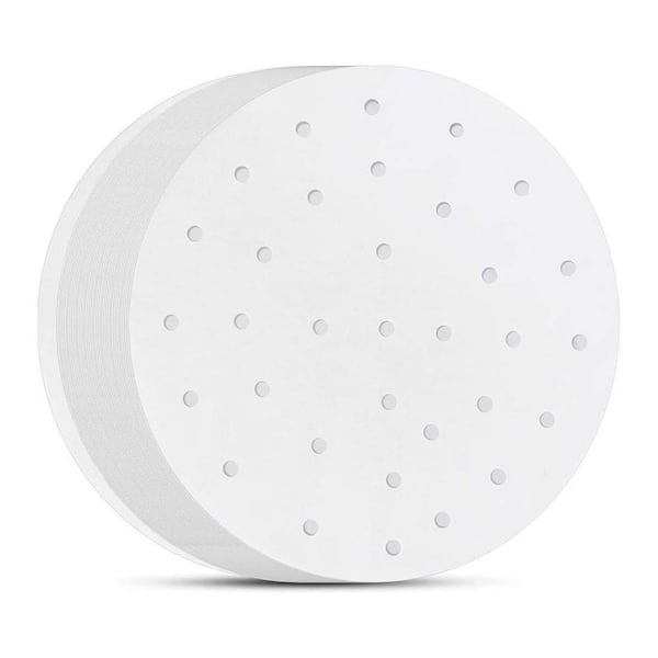 Air Fryer Liner 200-Piece White Pulp Silicone Coated Nonstick Waterproof Oilproof Steamer Basket Set