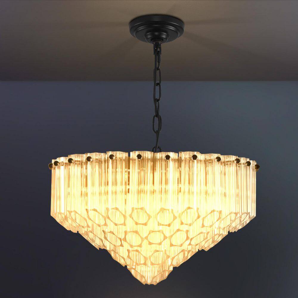 Modern 14 in. Round Chandelier, Luxury 6-Light Black Chandelier for Foyer, Living Room, Staircase, Dining Room price history on PriceWatchPro