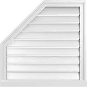 28 in. x 28 in. Octagonal Surface Mount PVC Gable Vent: Functional with Brickmould Sill Frame