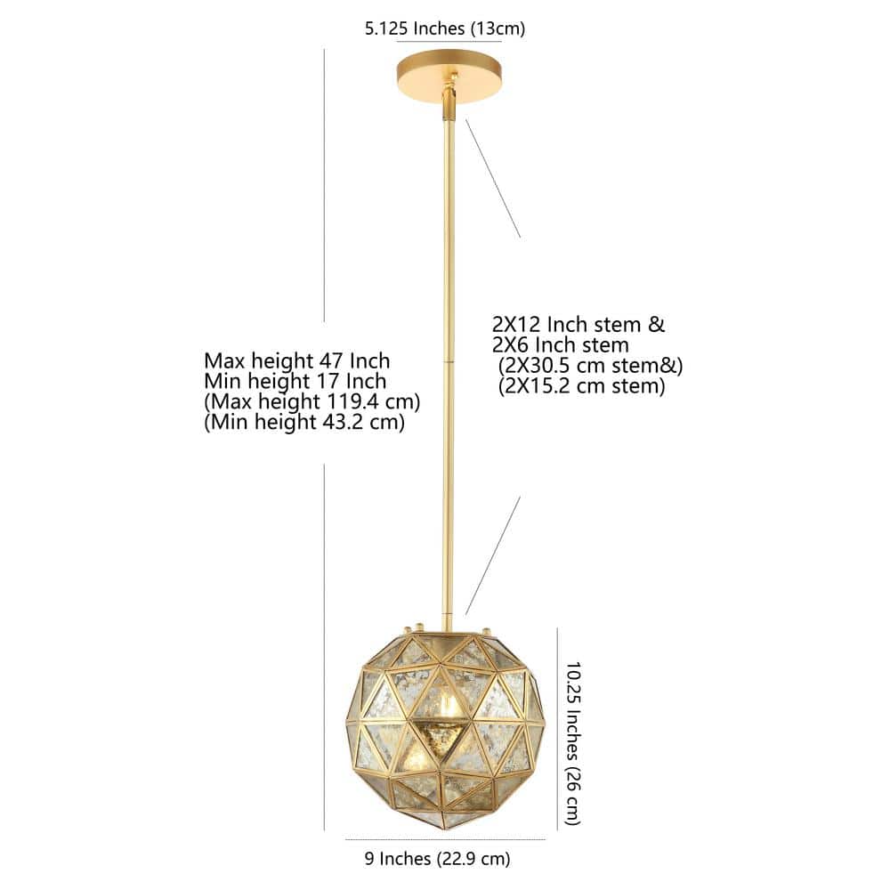 Radiant Shimmer 16" Gold & Clear Glass Globe LED Pendant