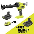 ONE+ 18V Cordless 10 oz. Caulk & Adhesive Gun Kit with 1.5 Ah Battery and Charger with FREE 2.0 Ah Battery