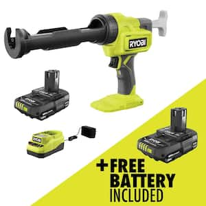 ONE+ 18V Cordless 10 oz. Caulk & Adhesive Gun Kit with 1.5 Ah Battery and Charger with FREE 2.0 Ah Battery