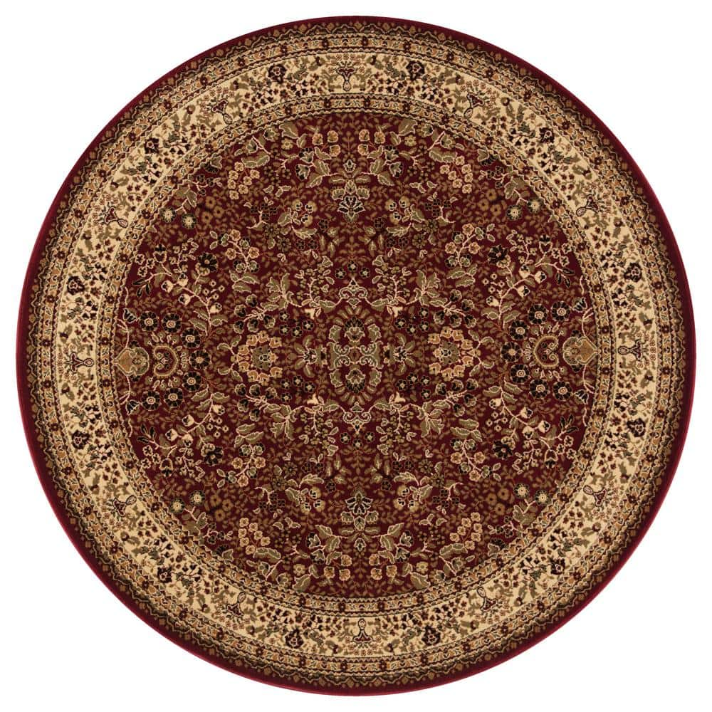 Concord Global Trading Persian Classics Sarouk Red 5 ft. Round Area Rug ...