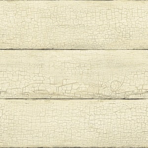 Yellow Morgan Wheat Distressed Wood Wallpaper Sample