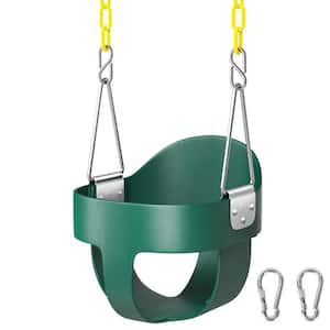 Toddler High Back Full Bucket Swing with Adjustable Chain and Plastic-Coated Chains, 330 lb. Capacity Bar