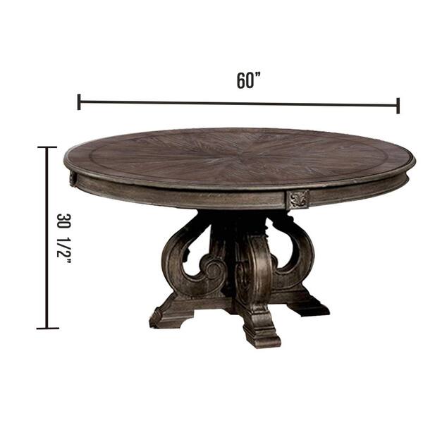 William S Home Furnishing Arcadia Natural Tone Rustic Style Round Dining Table Cm3150rt The Depot Rustic Style Round Dining Table, Round Rustic Dining Table For 6