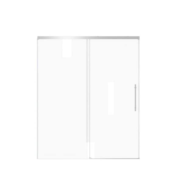 60 in. W x 72 in. H Sliding Frameless Shower Door in Chrome Finish with 1/4 in. (6mm) SGCC Clear Tempered Glass