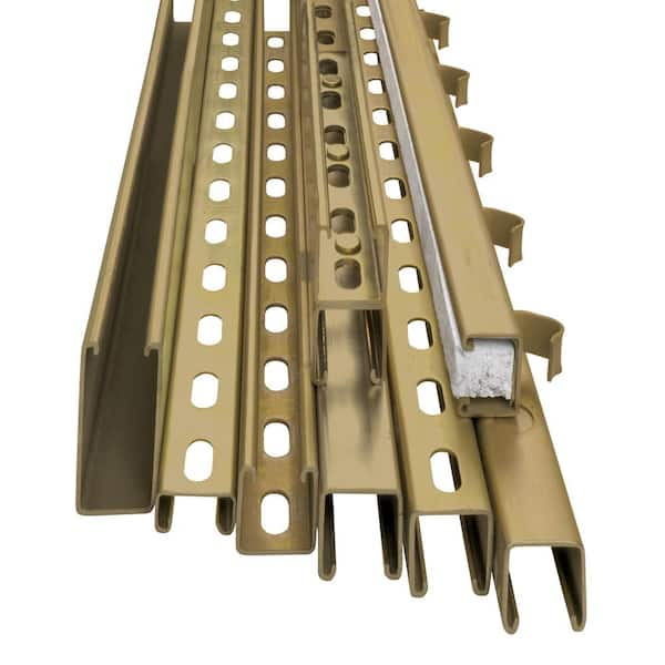 10 ft. 12-Gauge Half Slotted Metal Framing Strut Channel in Gold Galvanized