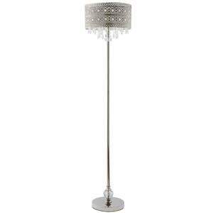 Diabolo Silver Chrome Round Metal Tower LED Floor Lamp Modern Designer 