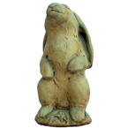 Cast Stone Standing Lop-Ear Bunny Garden Statue - Weathered Bronze
