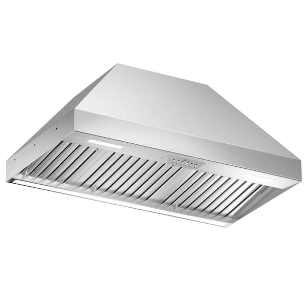 Akicon 36 in. 600 CFM Ducted Stainless Steel Range Hood Insert with 4-Speed, 3CCT LED Light and Heat Sensor Auto Speed