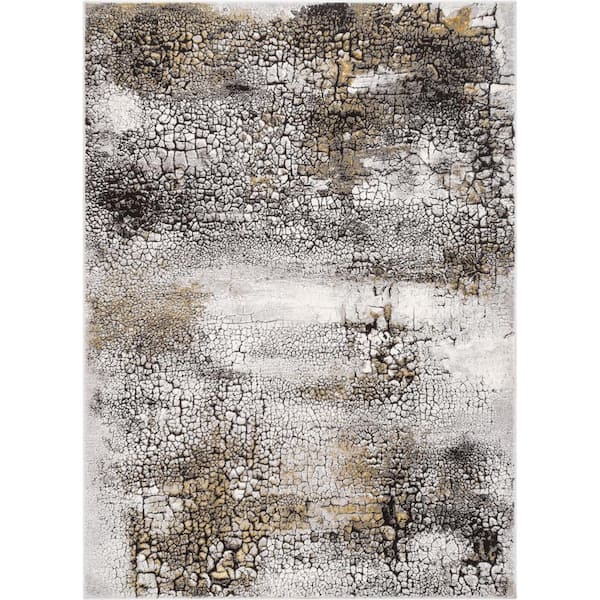 Well Woven Fairmont Kenneth Retro Abstract Pattern Grey 5 ft. 3 in. x 7 ft. 3 in. Glam Area Rug