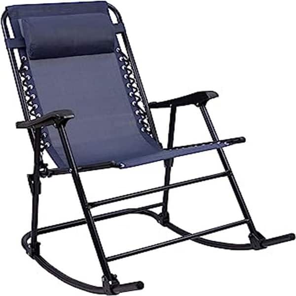 Unbranded FAWEY Outdoor Patio Rocking Zero Gravity Lounge Chairs Set of 1, Blue