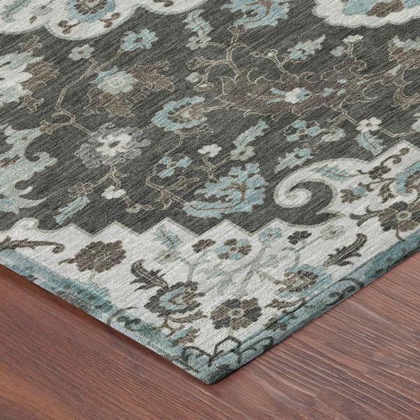 Chantille Machine Washable Indoor/Outdoor Abstract ACN2463 Silver 3 ft. x 4 ft. Area Rug