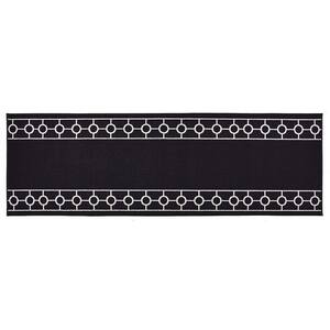 Chain Border Custom Size Black 72 in. x 26 in. Indoor Stair Treads Matching Runner Slip Resistant Backing