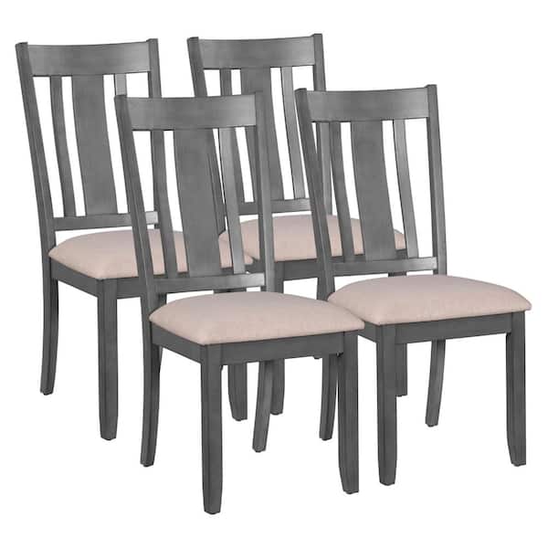 Utopia 4niture Sylvia 4-Piece Wood Dining Chairs with Cushions Seats 4